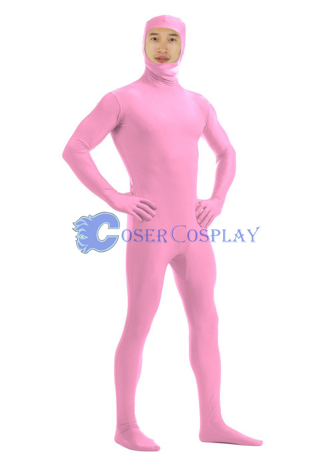 Open Face Lycra Spandex Zentai Pink